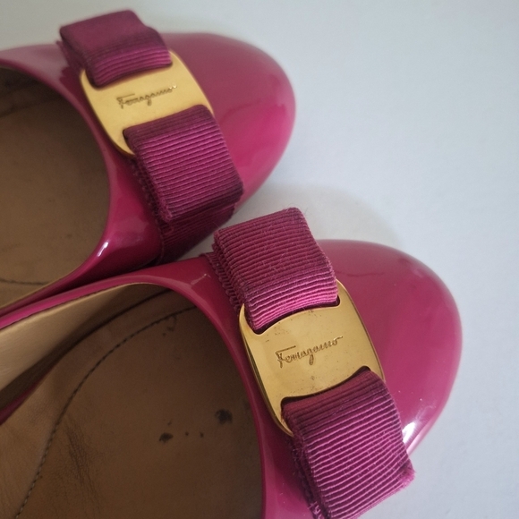 Salvatore Ferragamo Varina flats pink patent leather ballet flats SZ 7.5 - Picture 15 of 16